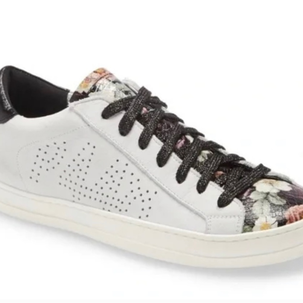 P448 John Low Top Floral Lace Up Sneakers